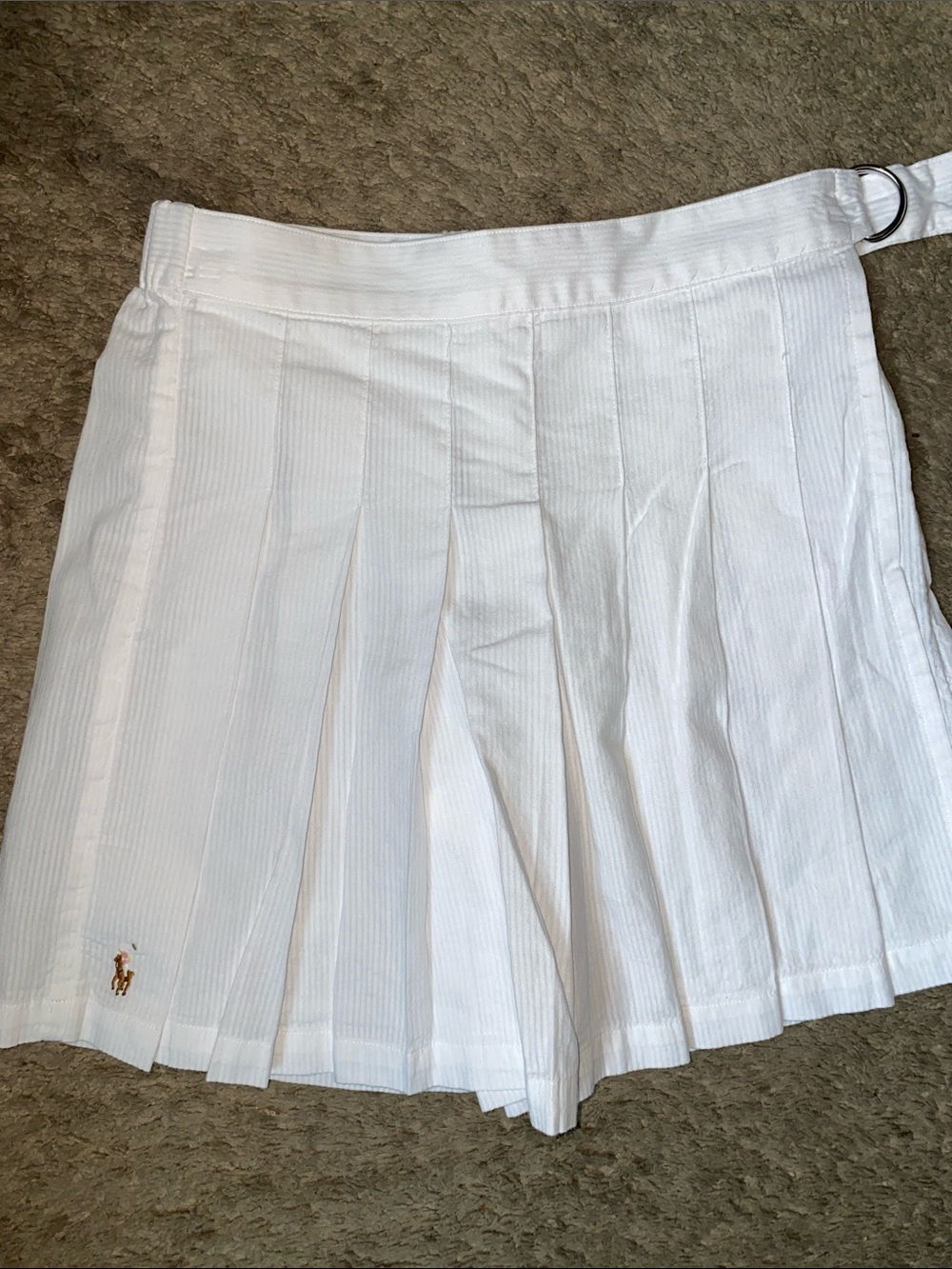 Ralph Lauren White Pleated Athletic Skort with Embroidered Pony